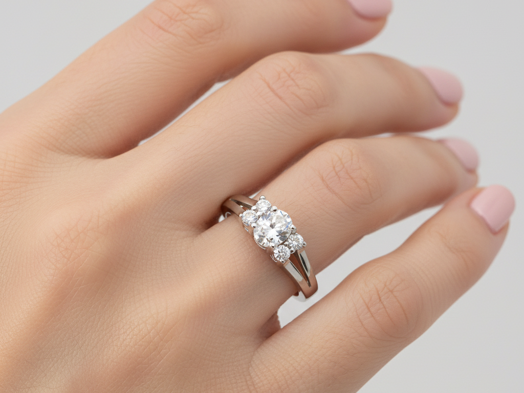 A White Cubic Zirconia Ring