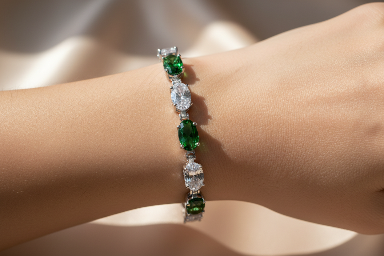 Emerald Cubic Zirconic Bracelet