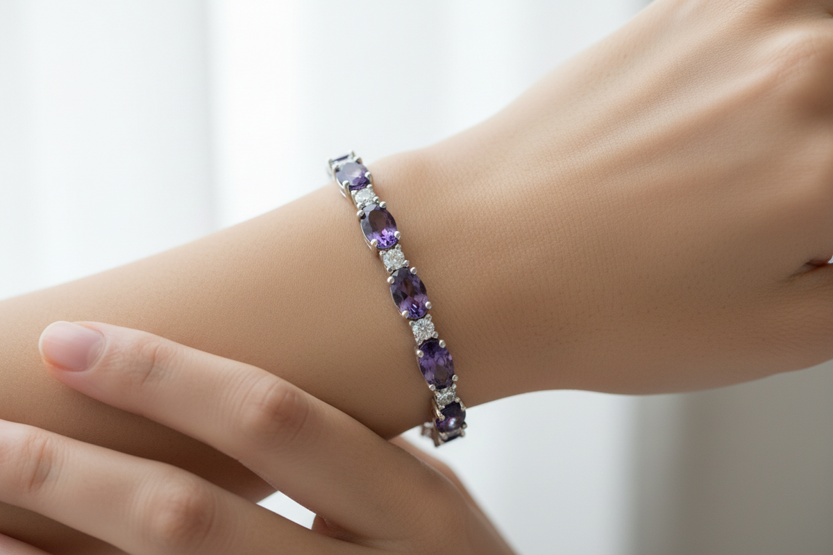 Amethyst Cubic Zirconia Bracelet