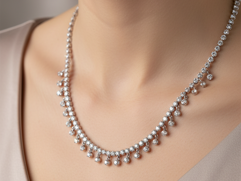 A White Cubic Zirconia Necklace