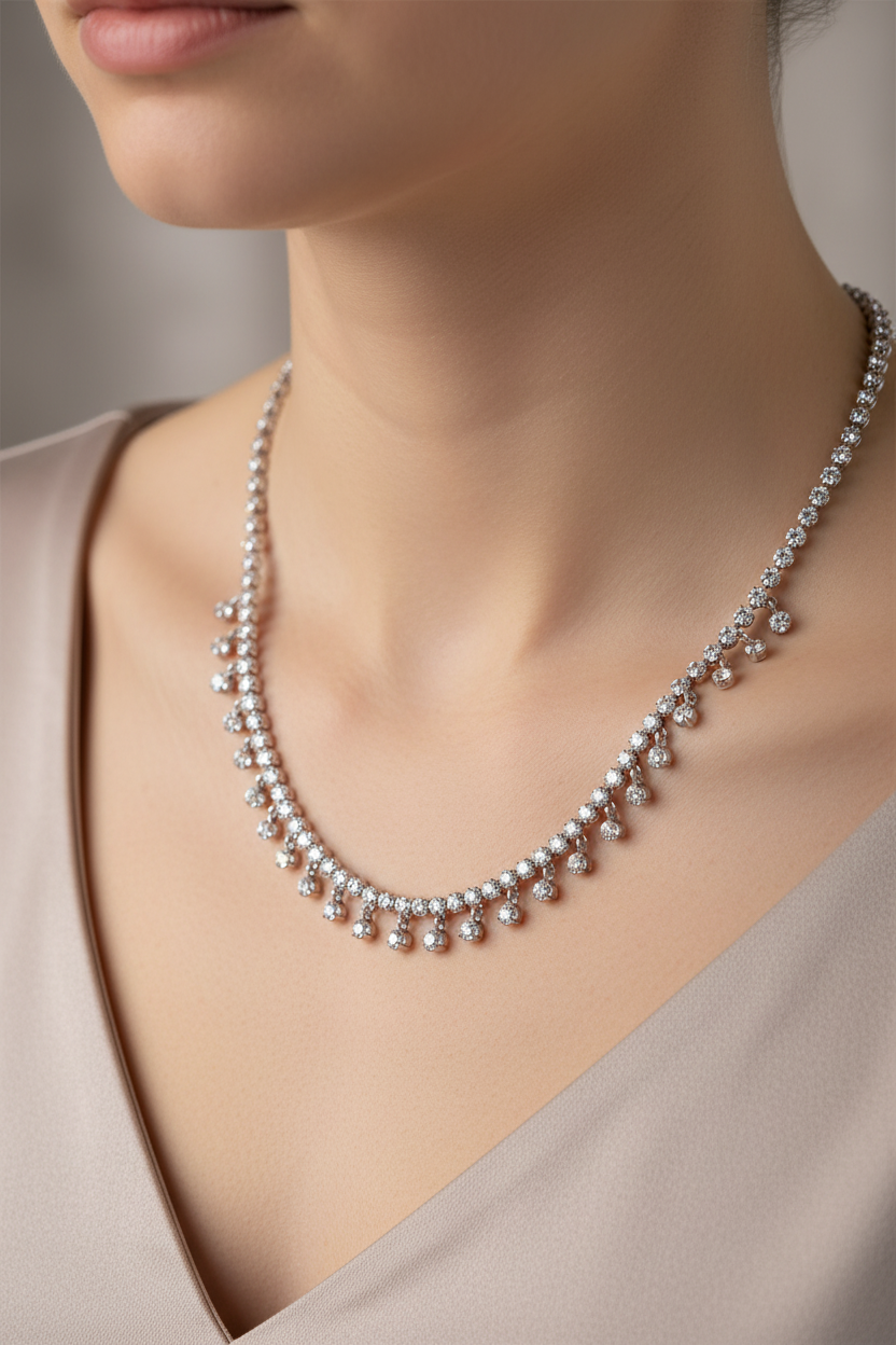 A White Cubic Zirconia Necklace