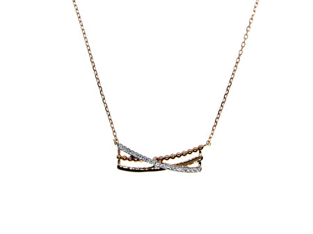 A 9 ct Rose Cz Gold Necklace