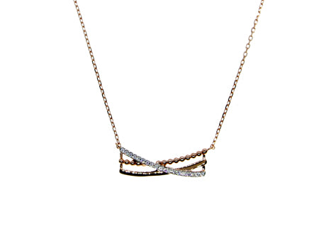 A 9 ct Rose Cz Gold Necklace