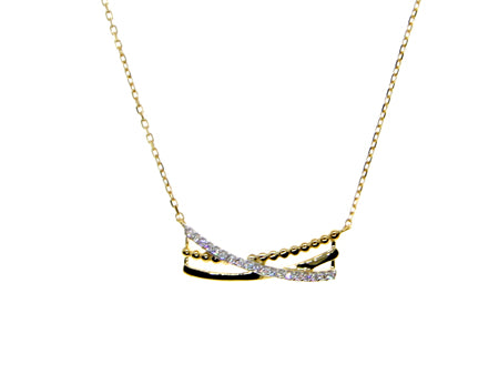 A Yellow Cz Gold Necklace