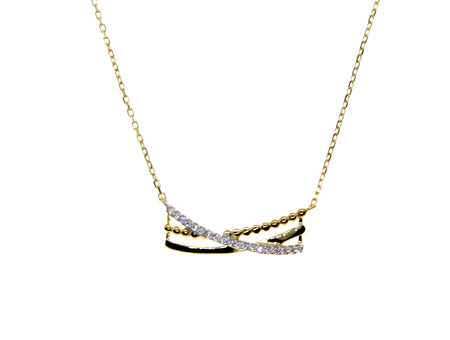 A Yellow Cz Gold Necklace