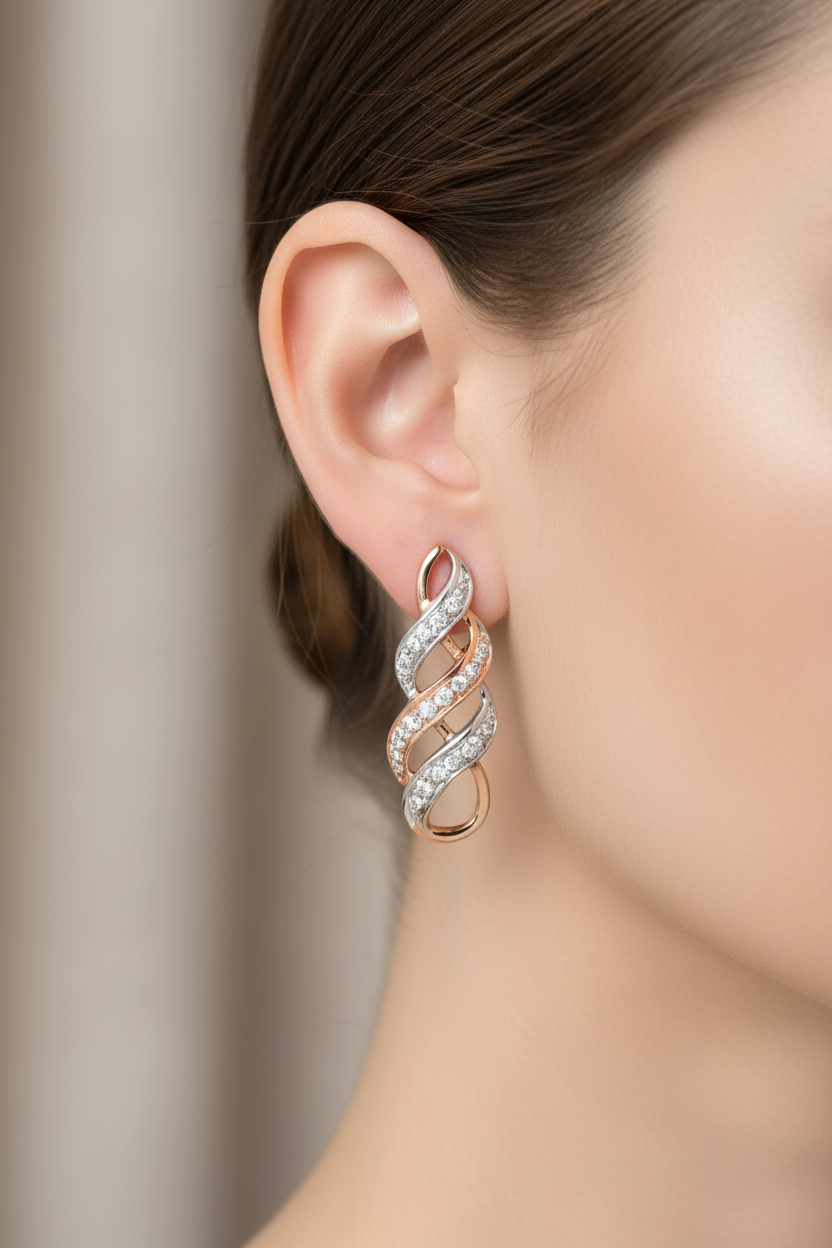 9 CT Rose Gold Earring.