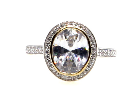 9ct Yellow Gold Cz Ring.