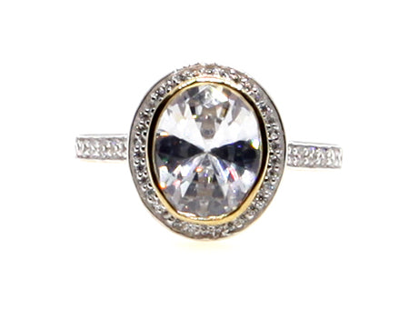 9ct Yellow Gold Cz Ring.