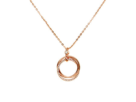 A Rose Gold Plate with white CZ Necklace