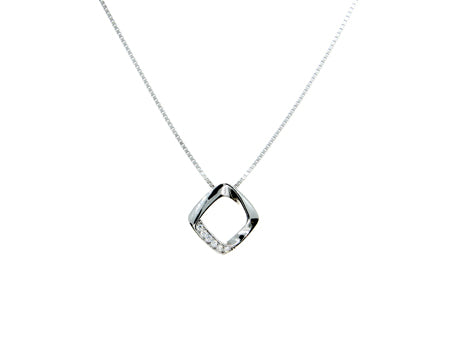 A Silver white CZ Necklace