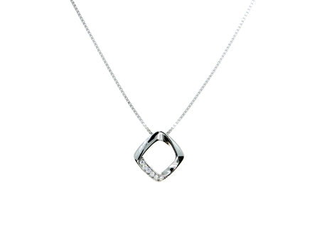 A Silver white CZ Necklace