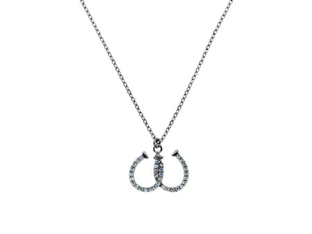 A white CZ Horseshoe Necklace
