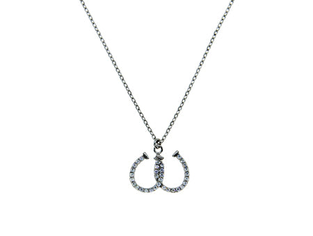 A white CZ Horseshoe Necklace