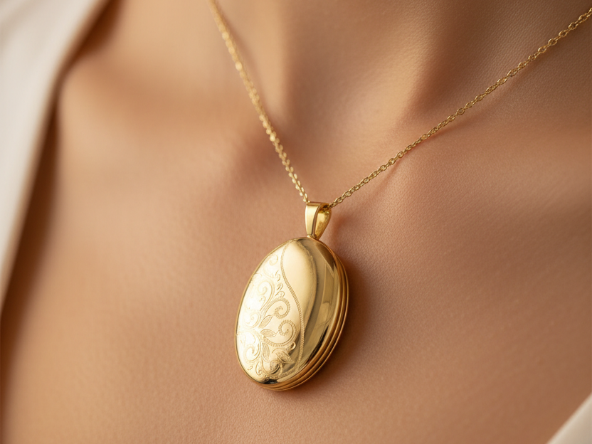 16 mm Oval Shaped 9 Ct Gold Locket