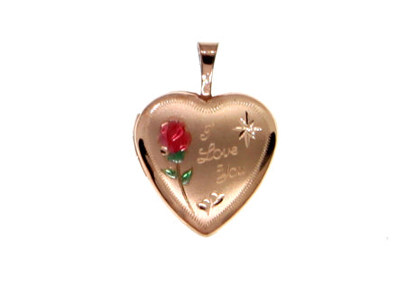 Heart I Love You Locket Rose Gold Plated on Silver Locket