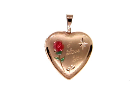 Heart I Love You Locket Rose Gold Plated on Silver Locket