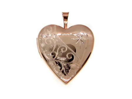 Heart Rose Gold Plated on Silver Locket.