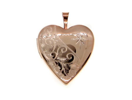 Heart Rose Gold Plated on Silver Locket.