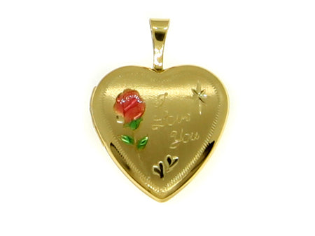 Heart I Love You Locket Yellow Gold Plated on Silver Locket