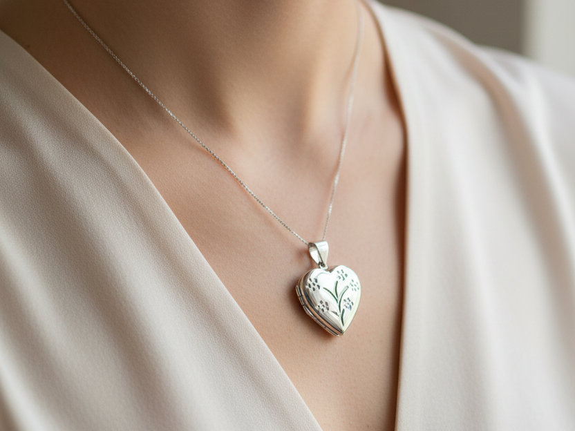 Heart Silver Locket.