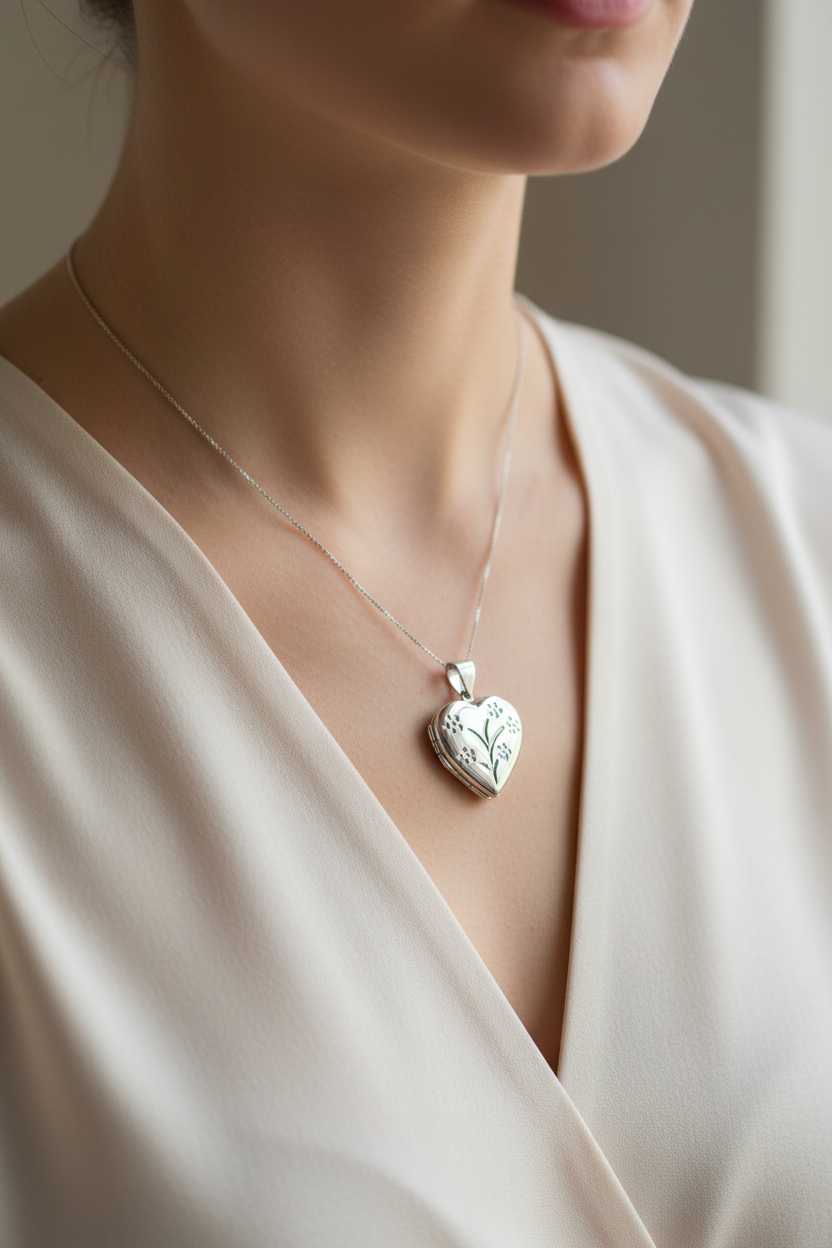 Heart Silver Locket.