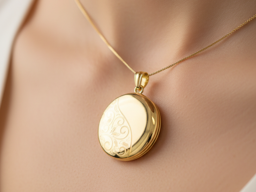 20 mm Round 9 Ct Gold Locket