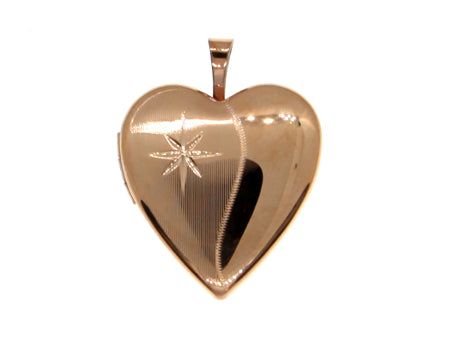 Heart Yellow Rose Plated on Silver Locket.
