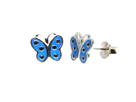 A Kids Blue Butterfly Earring