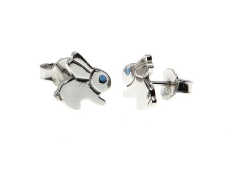 A Kids Rabbit Silver Earring