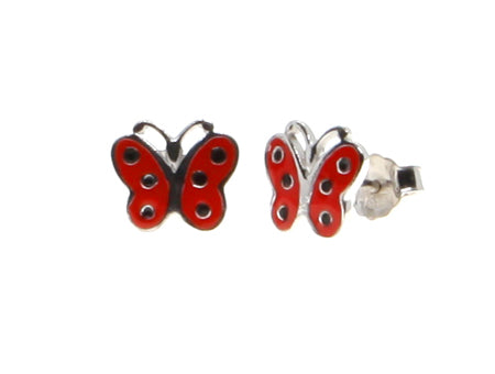 A Kids Red Butterfly Earring