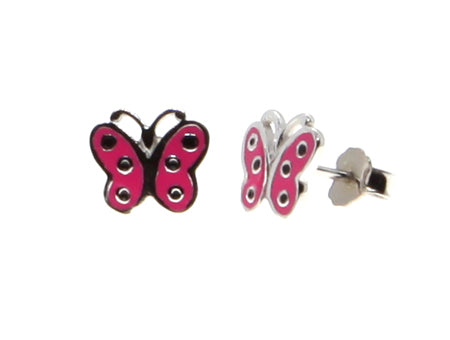 A Kids Pink Butterfly Earring