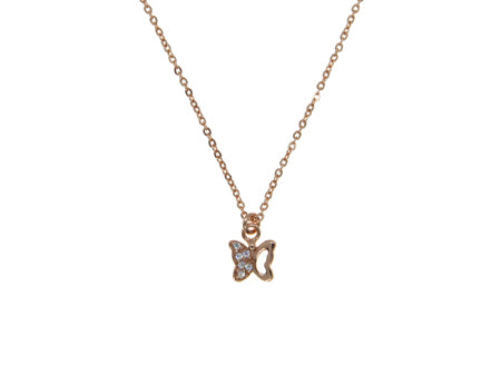 A Kids Butterfly Rose Gold Necklace