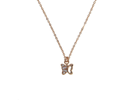 A Kids Butterfly Rose Gold Necklace