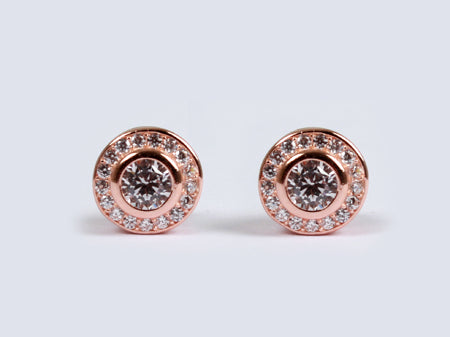 A Silver with Rose Gold Plate Earring
