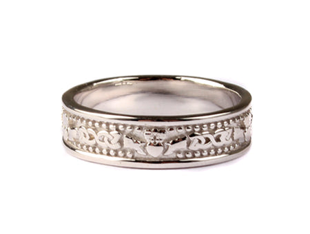 Claddagh Silver Band  Ring