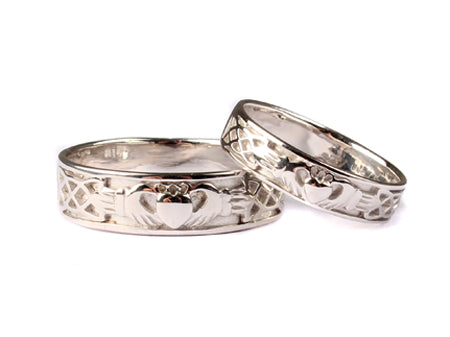 Claddagh Silver Ring Set