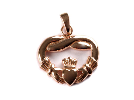Claddagh Rose Plated Silver Pendant