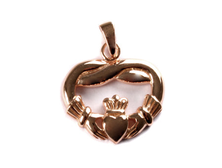 Claddagh Rose Plated Silver Pendant