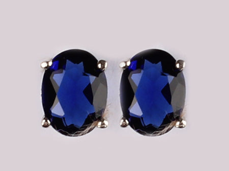 A Sapphire & White Cubic Zirconia Earring.