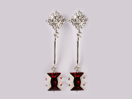 Garnet Cubic Zirconia Earring