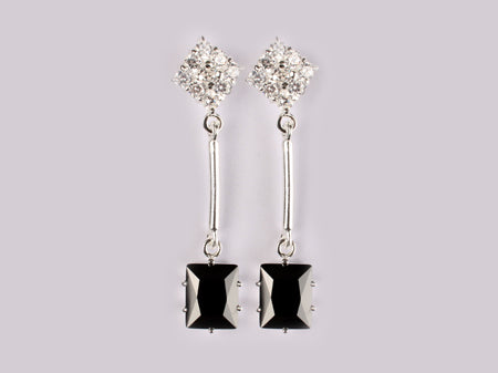 A Black & White Cubic Zirconia Earring.