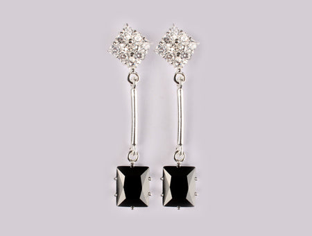 A Black & White Cubic Zirconia Earring.