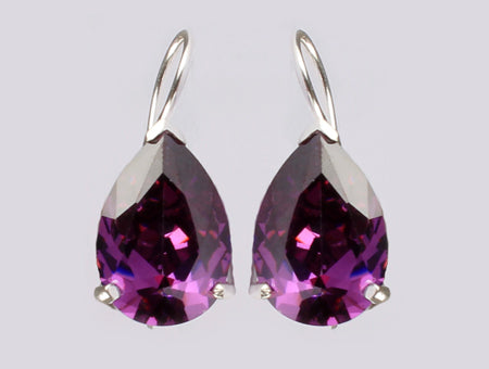 A Amethyst & White Cubic Zirconia Earring.