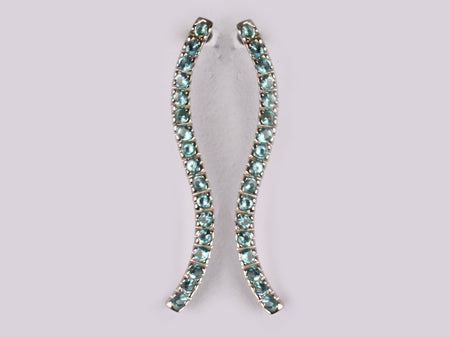 A Aquamarine & White Cubic Zirconia Earring.