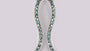 A Aquamarine & White Cubic Zirconia Earring.
