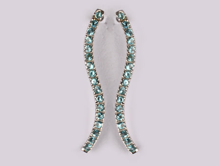 A Aquamarine & White Cubic Zirconia Earring.