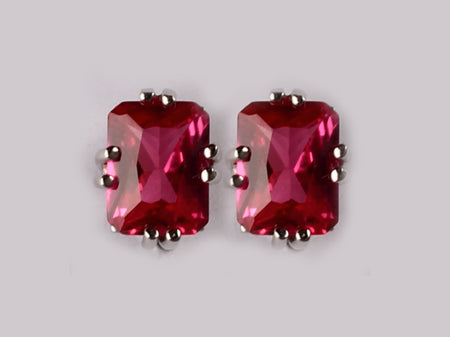 A Ruby Cubic Zirconia Earring