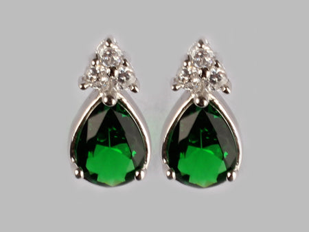 A Emerald & White Cubic Zirconia Earring.