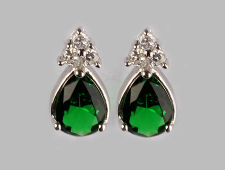A Emerald & White Cubic Zirconia Earring.