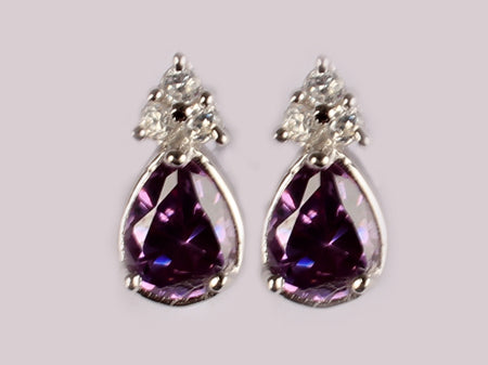 A Amethyst & White Cubic Zirconia Earring.